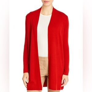 Eileen Fisher red merino wool open front cardigan - Medium